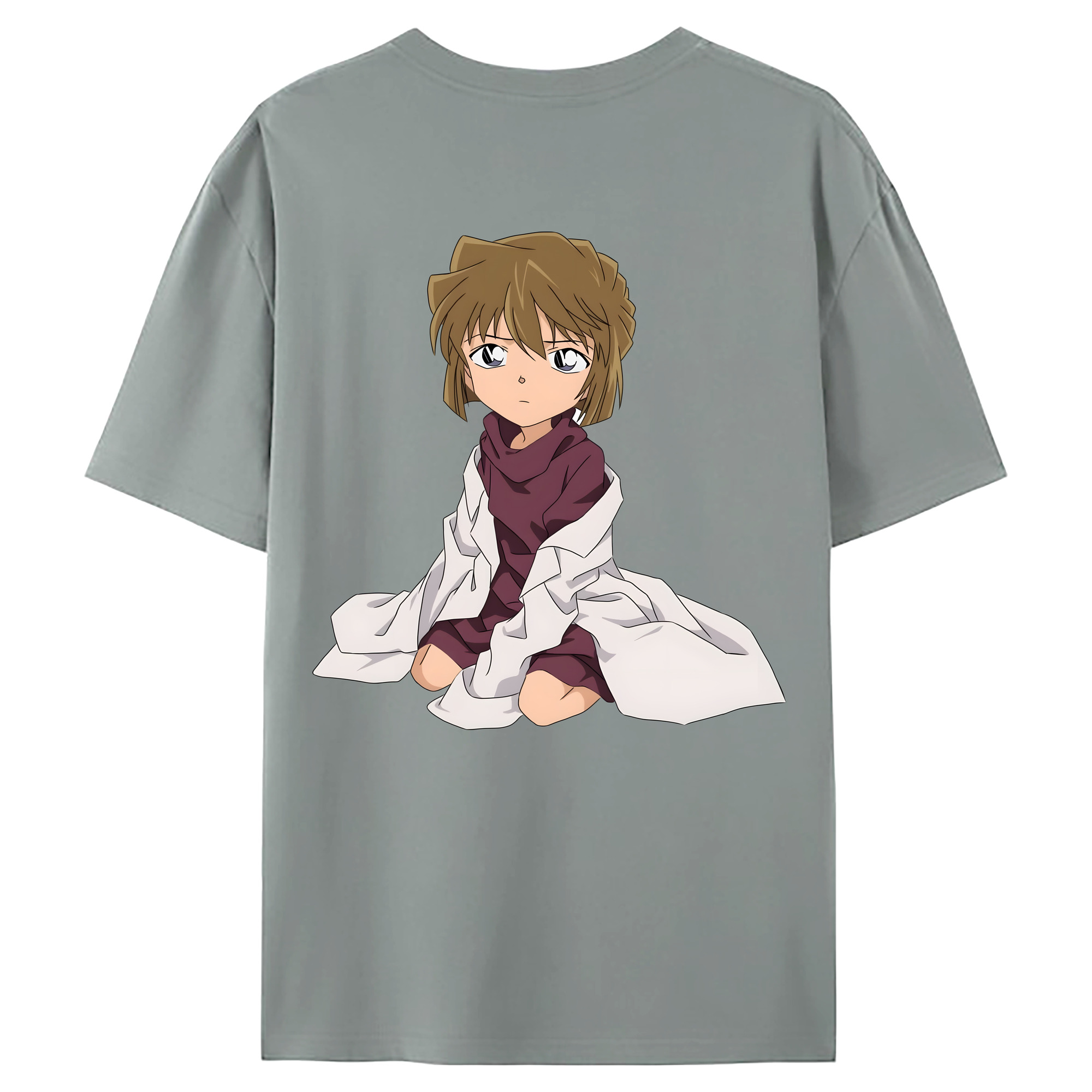 （画像用） 名探偵コナン 灰原 哀 はいばら あい Detective Conan Anita Hailey、Vi Graythorn Haibara Ai 綿100％ メンズ半袖Tシャツ（バックプリント） 通気性